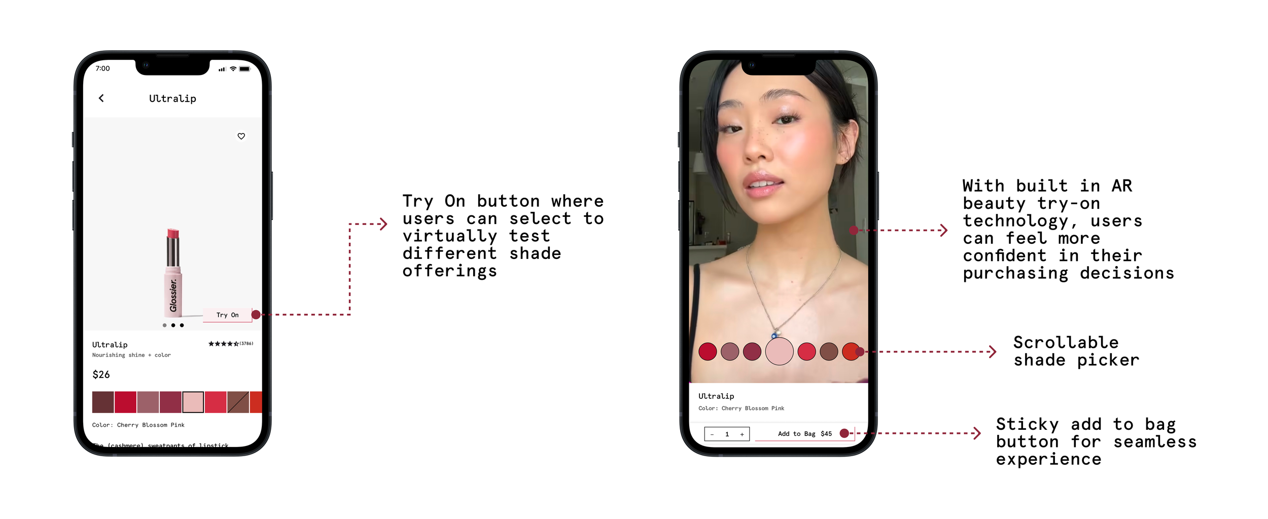 Glossier AR Try-On Technology feature