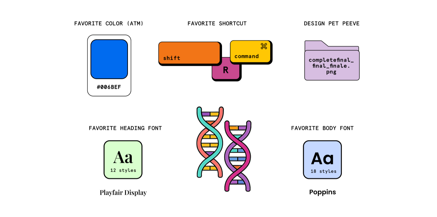 Design DNA visual summarizing design values and influences