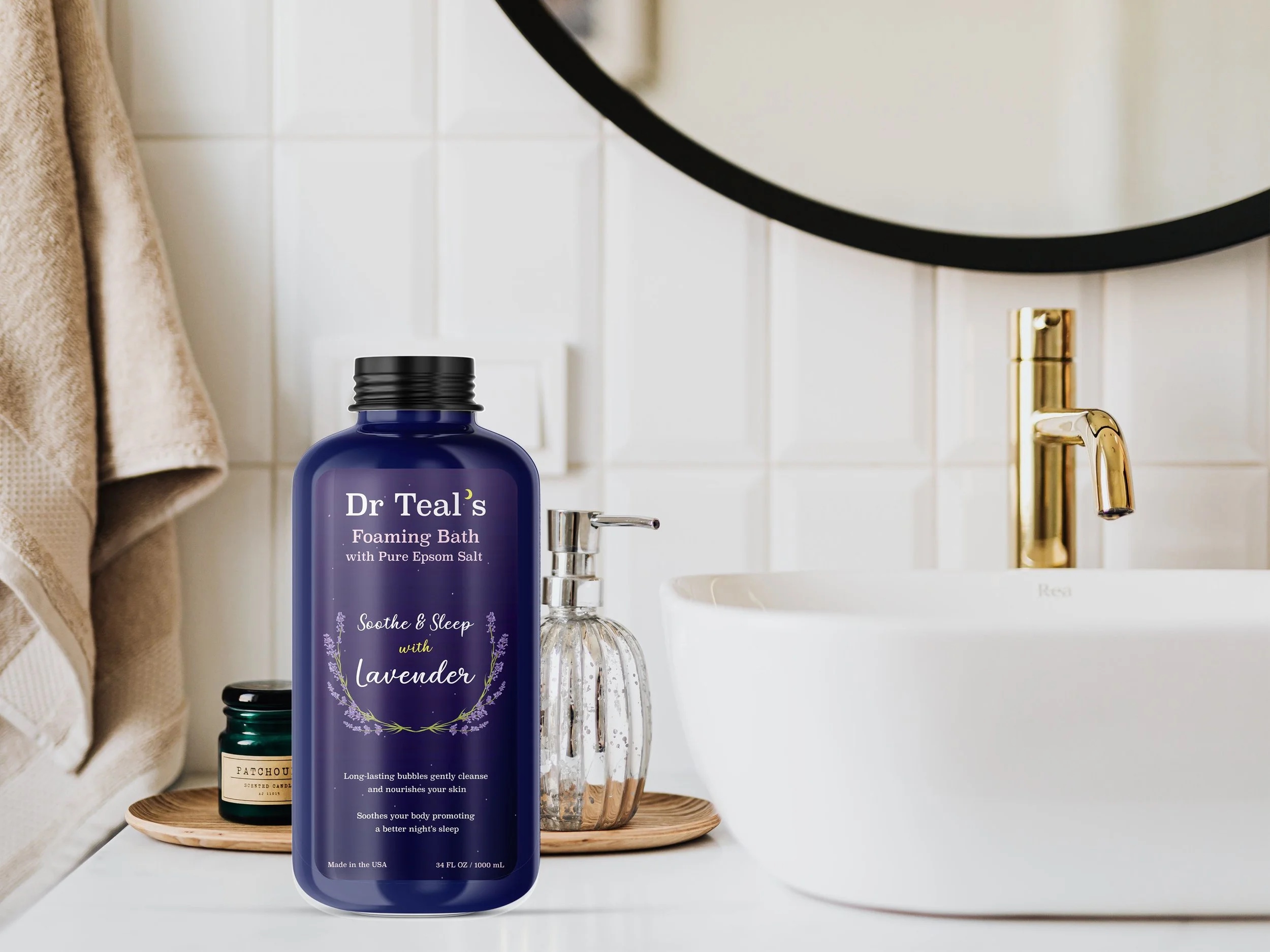 Dr Teal’s redesigned packaging mockup