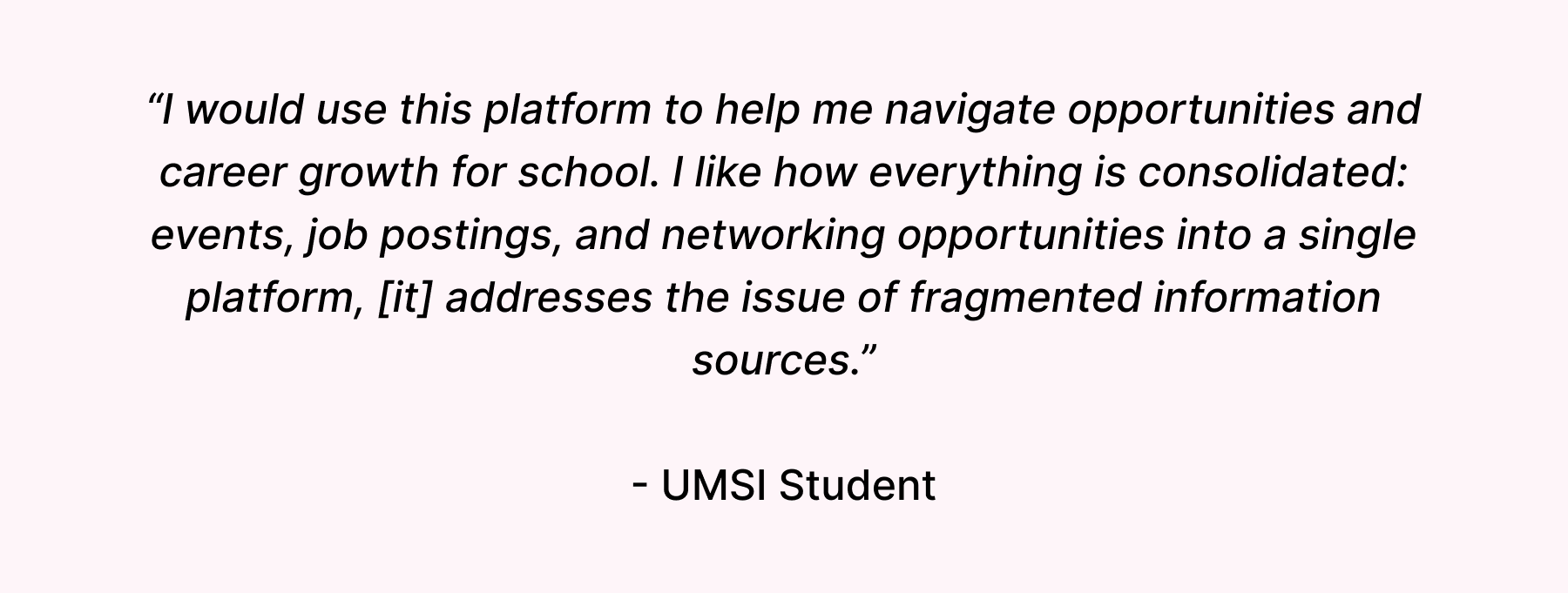 Testimonial from student in the School of Information
