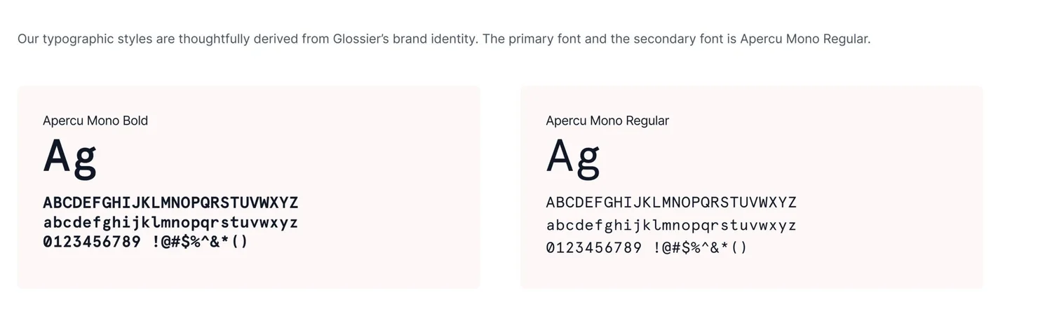 Glossier typography exploration